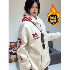 【004】加绒休闲刺绣后包领纯棉华棉复合卫衣女A079-W8878-P58，男装卫衣，电商A079