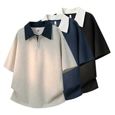 2026美式重磅冰感领扣短袖T桖春夏DX2623特P33控69，男装T恤，电商B208