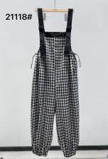 格子背带裙，女装，S·F·R