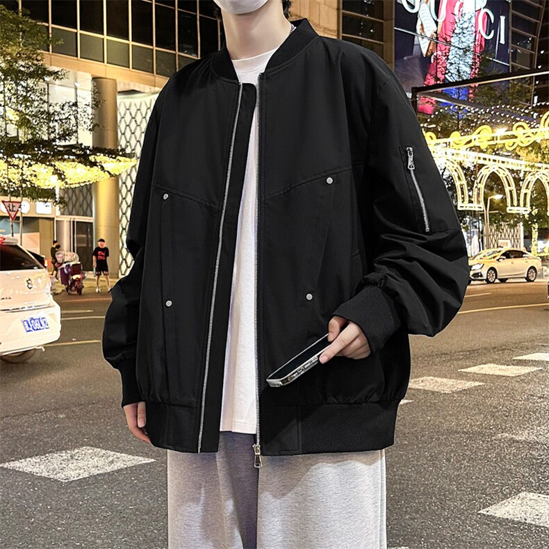 JK6838-P68   L-9XL秋季新款大码美式重磅翻领休闲夹克 控98图片
