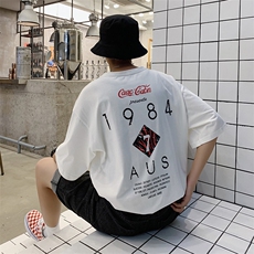 2021夏季新款港风潮流韩版宽松情侣字母印花男装短袖T恤T83-P30，男装T恤，电商A009A（原A058A）