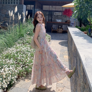 现货2026夏季印花减龄波西米亚度假风连衣裙182A8615P135K198图片