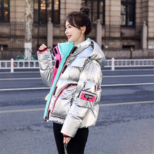 BXF182-8180P350K499--亮色羽绒服拼色外套图片