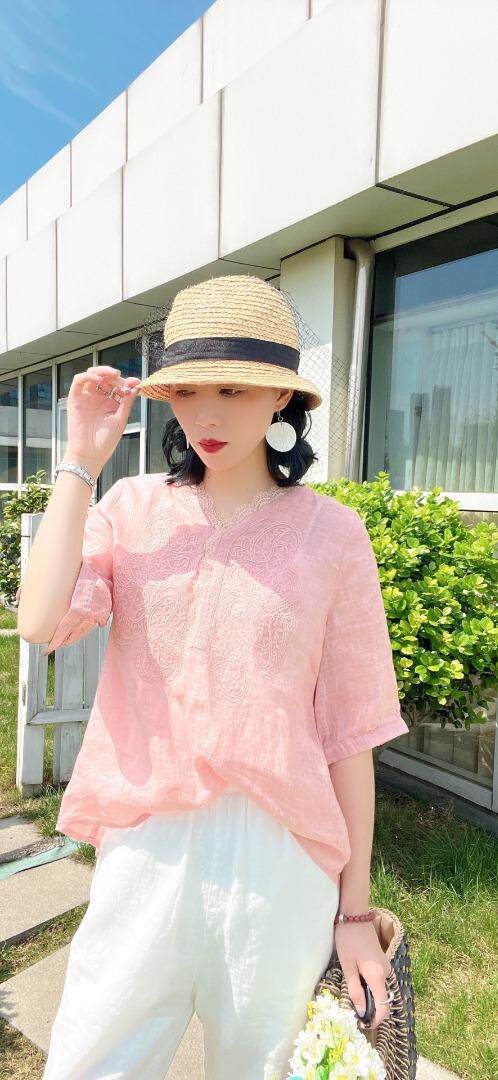 纯苎连衣裙小衫裤子裙子衬衣 时尚风 风淑女风休闲风，女装连衣裙，川哲