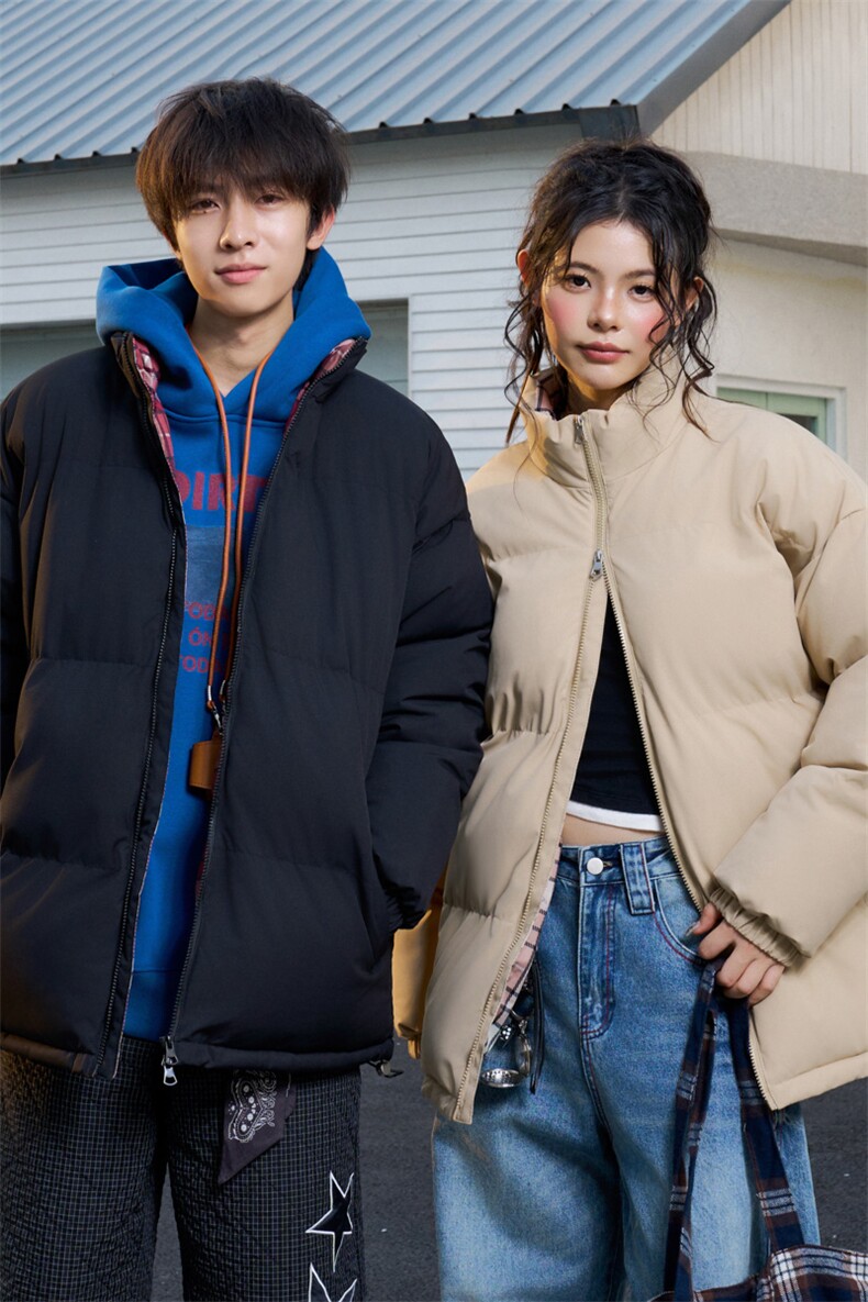 抖音得物美式潮流高品质格子三防加厚羽绒棉衣外套棉服MY5555-P68,男装棉衣,星座610B-1