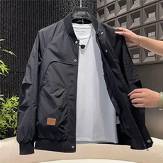 棒球服夹克男2025秋季新款潮牌工装男装美式复古修身飞行员外套男，男装夹克，电商B212（原钱塘6029）