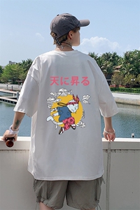 DX17012-P20 纯棉短袖t恤男大码半袖打底衫宽松体恤衫 港风图片