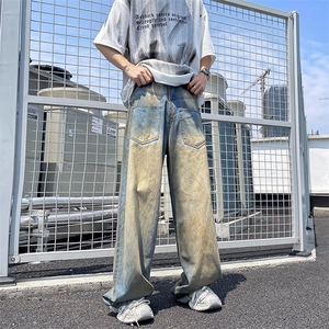 牛仔裤男vibe美式直筒裤子春季潮牌微喇高街百搭休闲长裤N518-P50图片