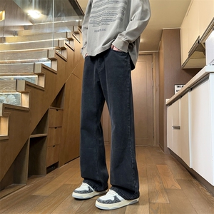 牛仔裤男女潮牌做旧水洗显瘦vibe高街微辣长裤子K8091 P50图片
