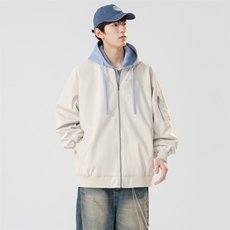 现货假两件夹克男休闲冲锋衣外套DSA157B-J205-P65，男装夹克，电商A157B
