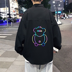 春季长袖衬衫男宽松港风衬衣男外套男CSCS276-P40，男装衬衫，电商B371