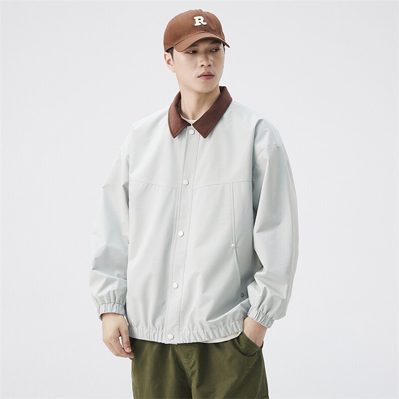 秋季宽松夹克男撞色衬衫领上衣外套DSA157B-JK7863-P65,男装夹克,电商A157B