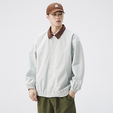 秋季宽松夹克男撞色衬衫领上衣外套DSA157B-JK7863-P65，男装夹克，电商A157B
