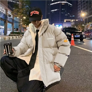 假两件棉衣男外套韩版宽松潮流百搭连帽棉服MY-8088-P83图片