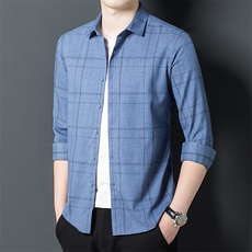 BEF2053钱塘2020-2春秋新款百搭时尚休闲中青年男士衬衣P75，男装衬衫，钱塘207-2