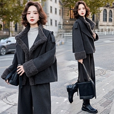 2025冬装新款简约时尚手工缝制羊毛大衣，女装毛呢外套，魅丽静蓝