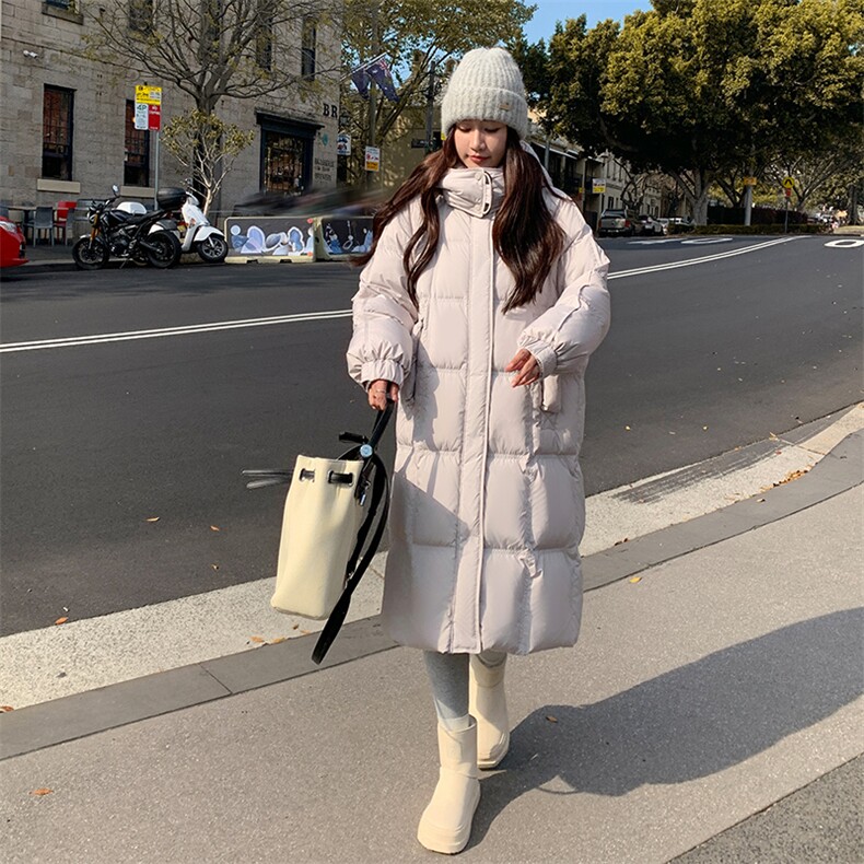 咖色羽绒服女冬季时尚爆款2025新款中长款过膝加厚外套反季棉服,女装羽绒服,浙宝276（原081）