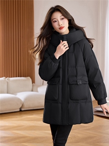 现货2025年冬季新款休闲中长款白鸭绒保暖外套图片