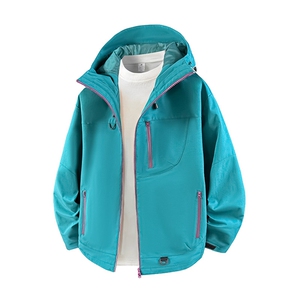新款男女高品质户外登山服青少年学生冲锋衣夹克外套HS6633-P80图片