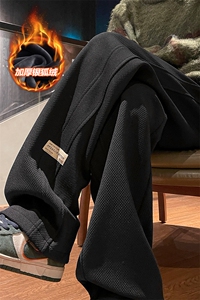 菠萝格大码直筒裤男加绒保暖银狐绒休闲裤K1050J加绒-特P40控78图片