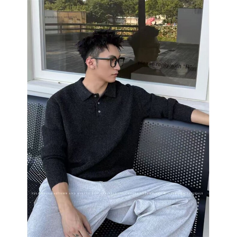 网图慎用 B216 MY5156 P65 2025秋冬男POLO领毛衣上衣男装图片