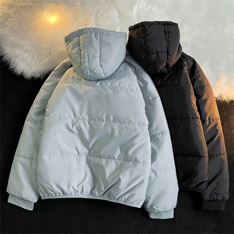 棉衣男新款纯色面包服港风痞帅连帽棉服ins潮牌棉袄外套M8001-P55,男装棉衣,星座1008