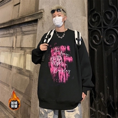 潮流街头风男士长袖卫衣秋冬季宽松情侣装外套加绒上衣服WR143，女装短外套，星座1116A-1（原606A）
