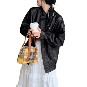 现货2024新美拉德穿搭口碑仿羊皮宝藏私服C位复古皮衣外套女秋冬图片