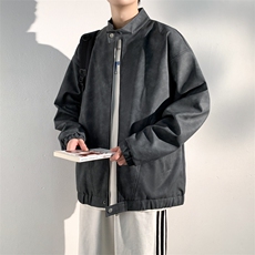 复古立领皮衣外套男士春季2025新款休闲夹克上衣A406JK6001P75，男装皮衣，星座309（原A406）