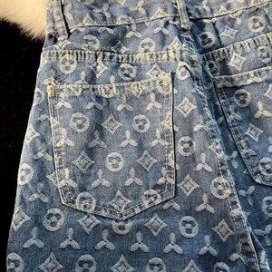 春夏高街印花牛仔裤男宽松直筒休闲腰花阔腿长裤NK328P40图片