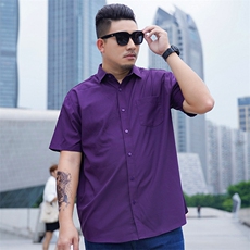 2XL-10XL夏季弹力大码短袖衬衣男休闲宽松衬衫可穿350斤8820，男装衬衫，星座802