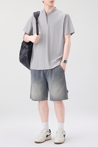 GENIOLAMODE纯色冰丝短袖Polo衫男夏季痞帅凉感2025新款高级感T恤图片