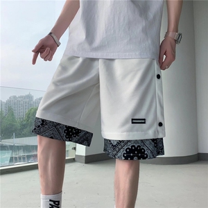 假两件腰果花短裤男潮流高街大码休闲宽松运动五分裤子DK0504-P28图片