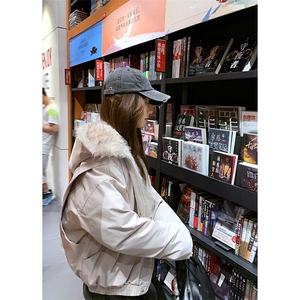 现货高品质美式高街冬季重磅硬挺短款座山雕毛领棉衣男女加厚外套图片