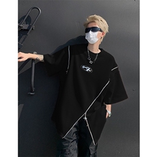 男装不规则解构拉链短袖T恤24夏季新款圆领上衣XZ514-2-20248-P58，男装T恤，星座514-2(原B239)