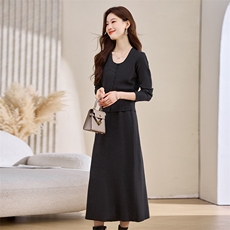套装裙两件套气质韩版高级感羊毛针织连衣裙2025年新款秋季温柔，女装羊毛衫，艾米