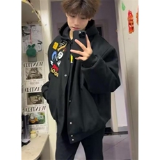 网红同款街头徽章字母刺绣棒球服外套男女宽松高街夹克J92，男装夹克，星座1116A（原606A-3）