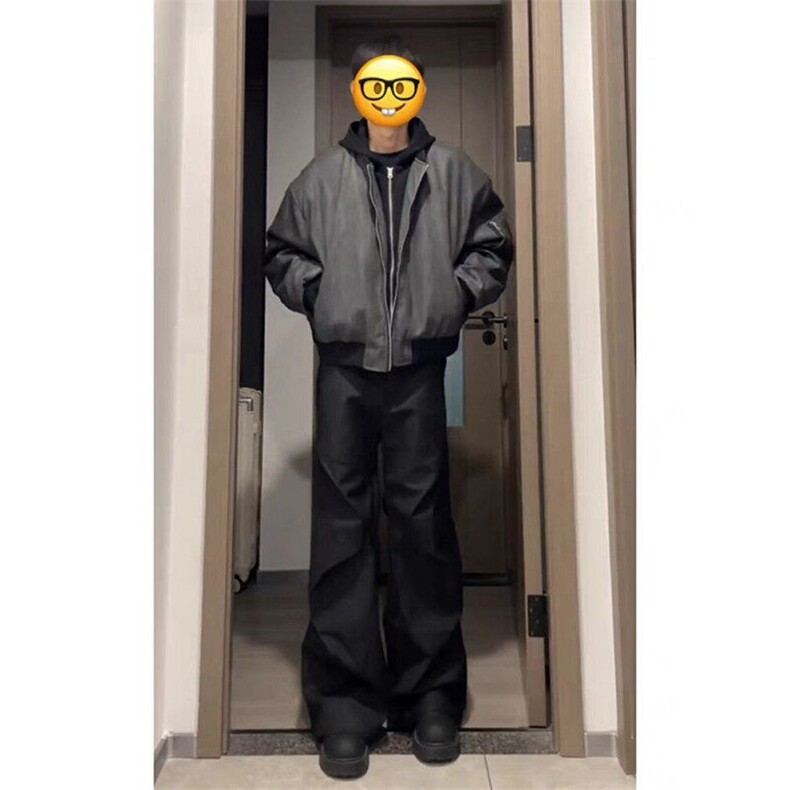 春季新款港风美式潮流原版做旧假两件连帽皮衣夹克insJK1425-P85,男装夹克,星座313A(原308A-2)