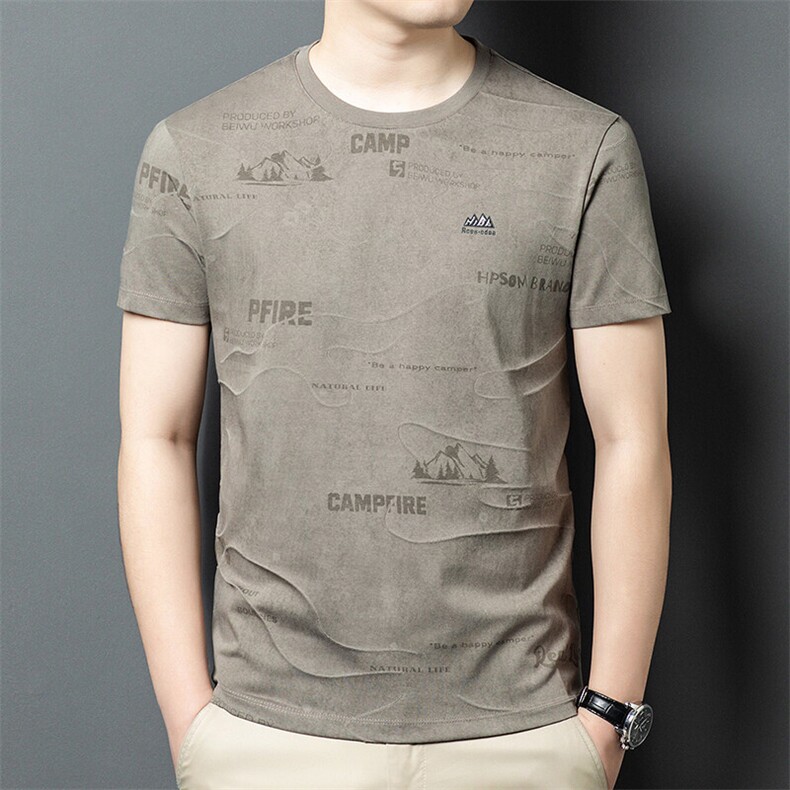 R-ZC1763夏季新款男士T恤衫简约男士短袖圆领通勤男装，男装T恤，电商B360