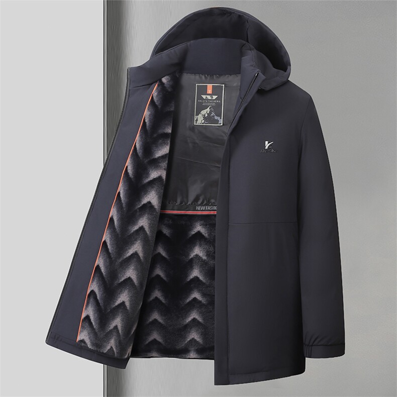 中年男士商务休闲棉服冬季新款可脱卸帽外套男装加厚保暖棉衣服,男装棉衣,电商B212（原钱塘6029）