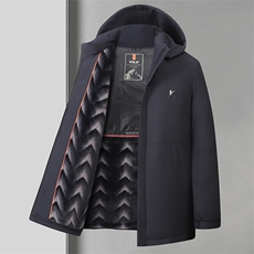 中年男士商务休闲棉服冬季新款可脱卸帽外套男装加厚保暖棉衣服，男装棉衣，电商B212（原钱塘6029）