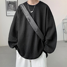8XL-M特大码港风太空棉圆领打底衫上衣男士青年套头卫衣WY05P40，男装卫衣，电商D206-1