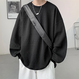 8XL-M 特大码港风太空棉圆领打底衫上衣男士青年套头卫衣WY05P40图片