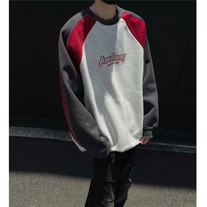 秋装新品 美式设计感拼接重磅情侣卫衣外套上衣男 H977 P58图片