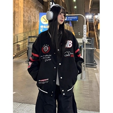 文艺简约百搭潮流气质原宿双层毛呢棒球服慵懒流行ins时尚JH16，女装职业装，星座1116A（原606A-3）