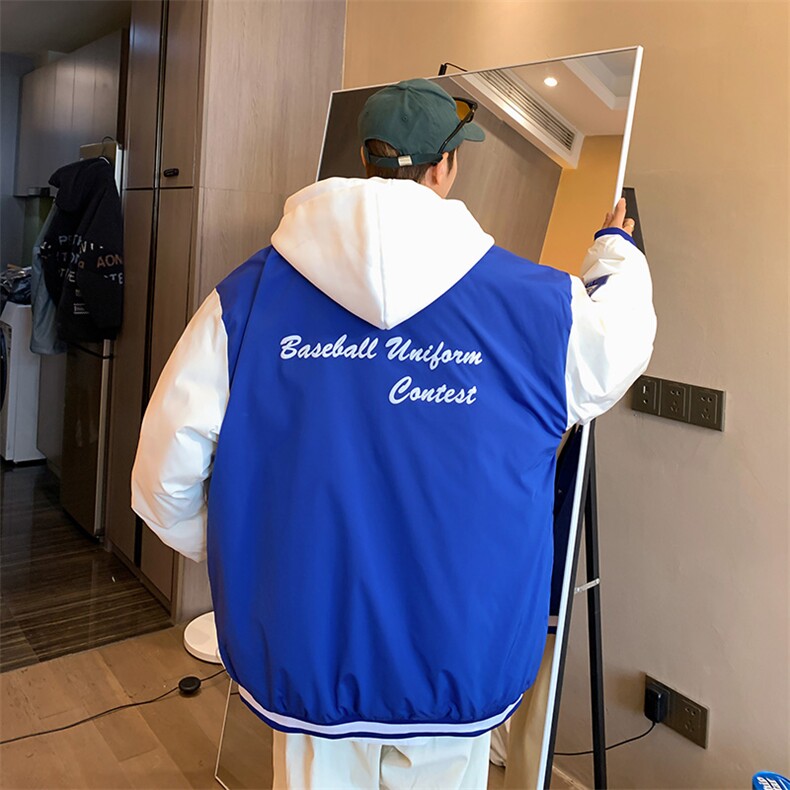 2023假两件连帽棒球服夹克棉衣棉服棉袄男女外套3317-P90控138,男装夹克,星座207