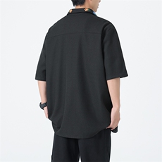 夏装刺绣短袖衬衫男宽松休闲衬衣CS605P35，男装T恤，电商C323