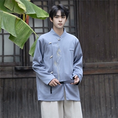 中古风潮金竹刺绣西装痞帅订婚礼服中式宽松立领大码唐装JK206，男装西服，星座305A（原312A-1）