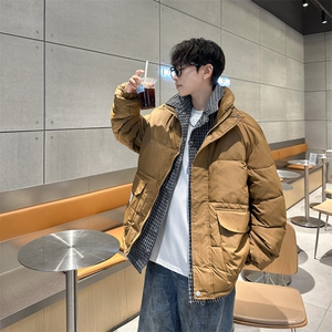假两件棉服男士韩版潮流高街2024冬季ins宽松棉服外套MF289-P93图片