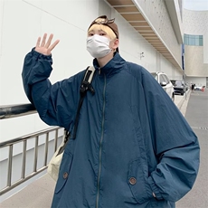 日系复古户外冲锋衣外套纯色情侣夹克ins潮防晒服男W3604-P52，男装夹克，星座512-2